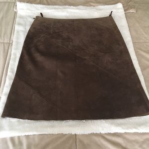 EUC Suede brown leather skirt size 12P